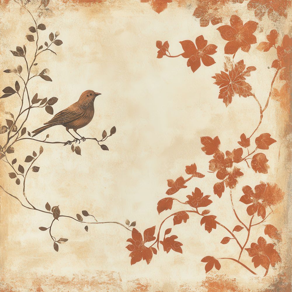 Clay Vine Bird Digital Paper Pack (DDD000985)