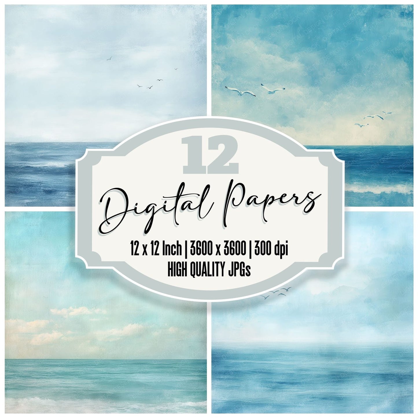 Cloud Horizon Ocean Digital Paper Pack (DDD000995)