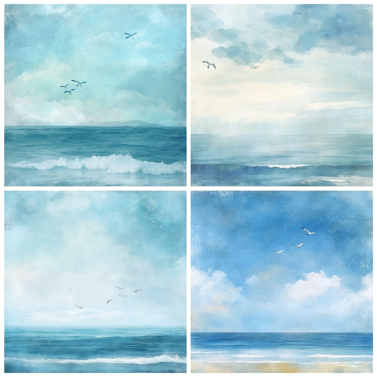 Cloud Horizon Ocean Digital Paper Pack (DDD000995)