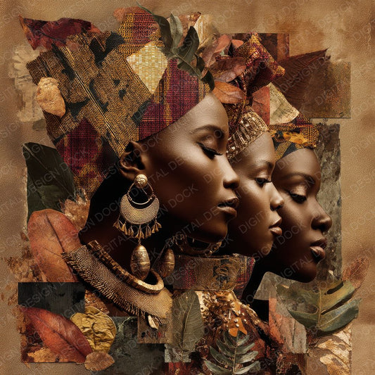 Collage African Radiance Layered Digital Paper Pack (DDD001023)