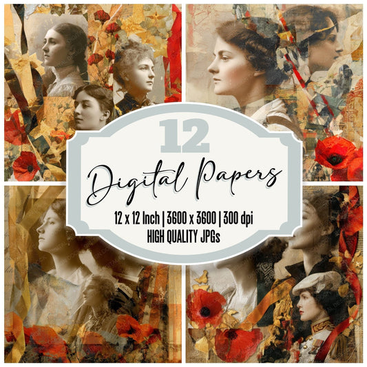 Collage Americana Heroine Blend Digital Paper Pack (DDD001025)