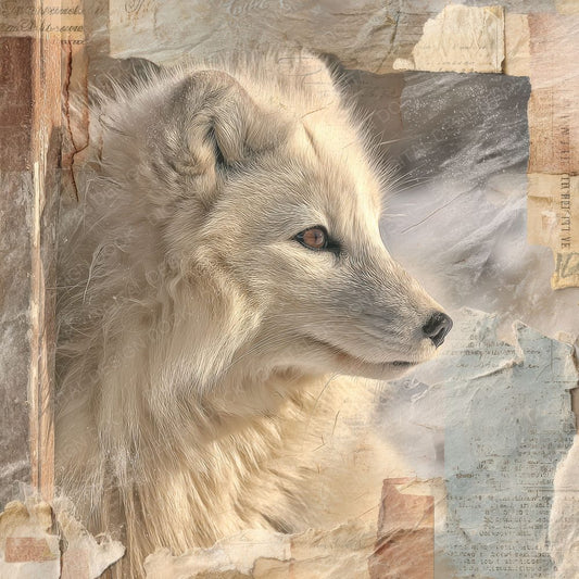Collage Arctic Fox Ice Tones Digital Paper Pack (DDD001027)