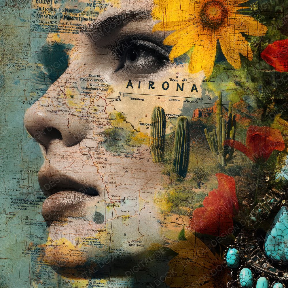 Collage Arizona Desert Gaze Digital Paper Pack (DDD001029)