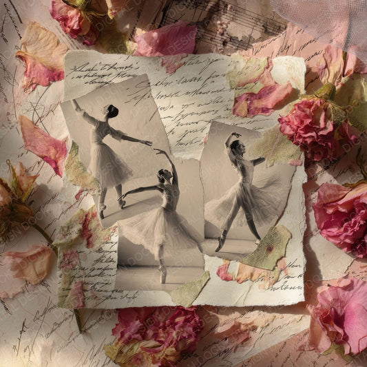Collage Ballet Rose Muse Digital Paper Pack (DDD001030)