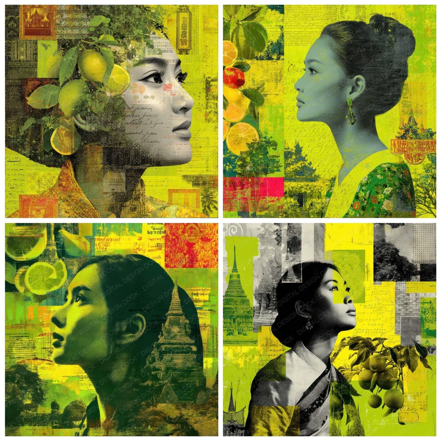 Collage Bangkok Essence Print Digital Paper Pack (DDD001031)