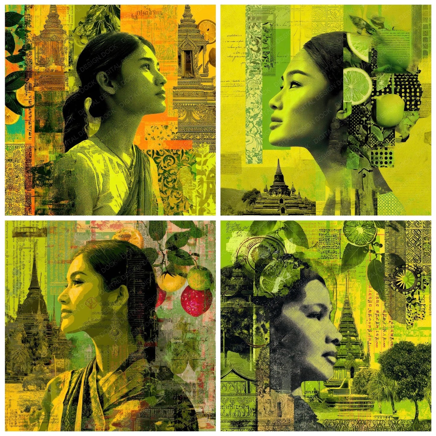 Collage Bangkok Essence Print Digital Paper Pack (DDD001031)