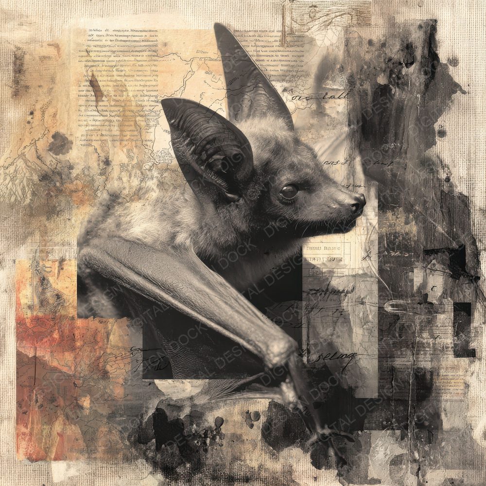 Collage Bat Cave Abstract Digital Paper Pack (DDD001032)