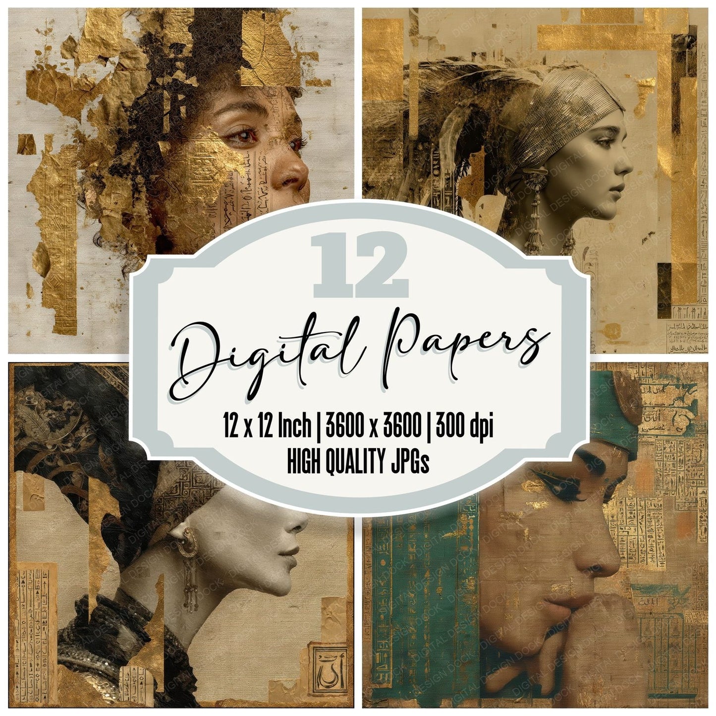 Collage Cairo Divine Ink Digital Paper Pack (DDD001036)