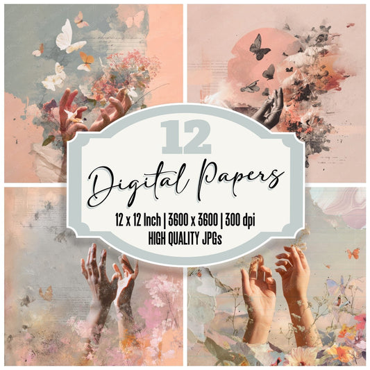 Collage Daydream Whisper Flow Digital Paper Pack (DDD001047)