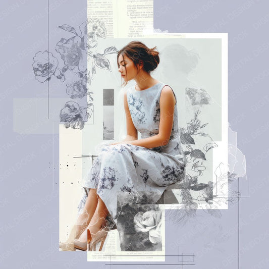 Collage Feminine Pose Patch Digital Paper Pack (DDD001060)