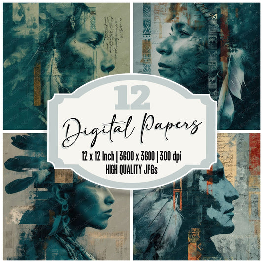 Collage First Nations Spirit Digital Paper Pack (DDD001062)