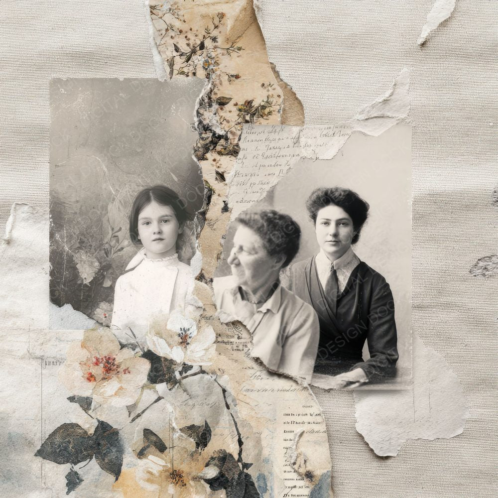 Collage Generational Woman Bond Digital Paper Pack (DDD001066)