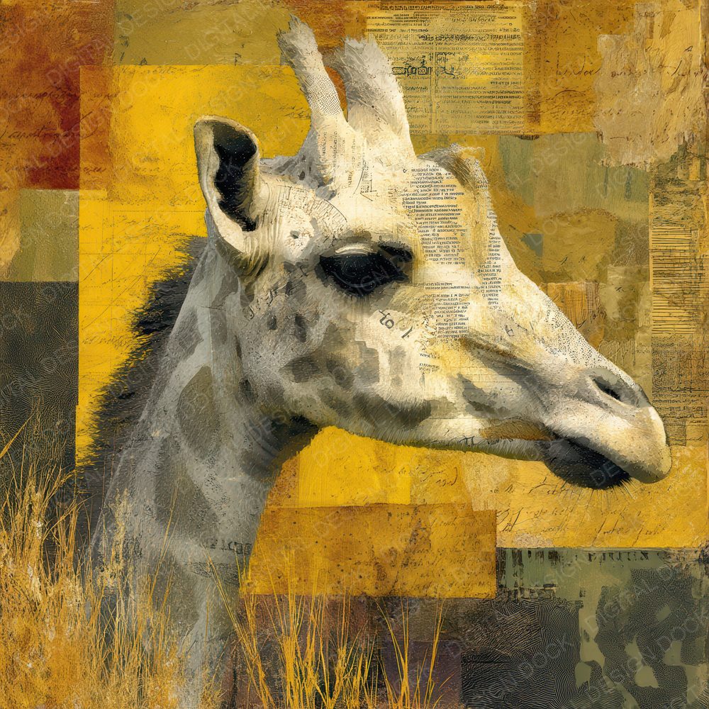 Collage Giraffe Savanna Plains Digital Paper Pack (DDD001068)