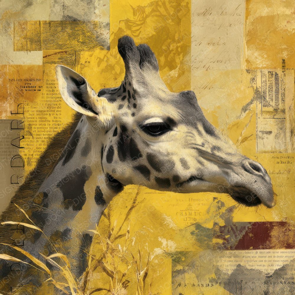 Collage Giraffe Savanna Plains Digital Paper Pack (DDD001068)