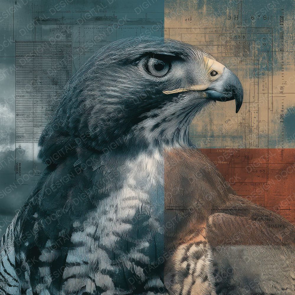 Collage Hawk Sky Print Mixed Digital Paper Pack (DDD001072)