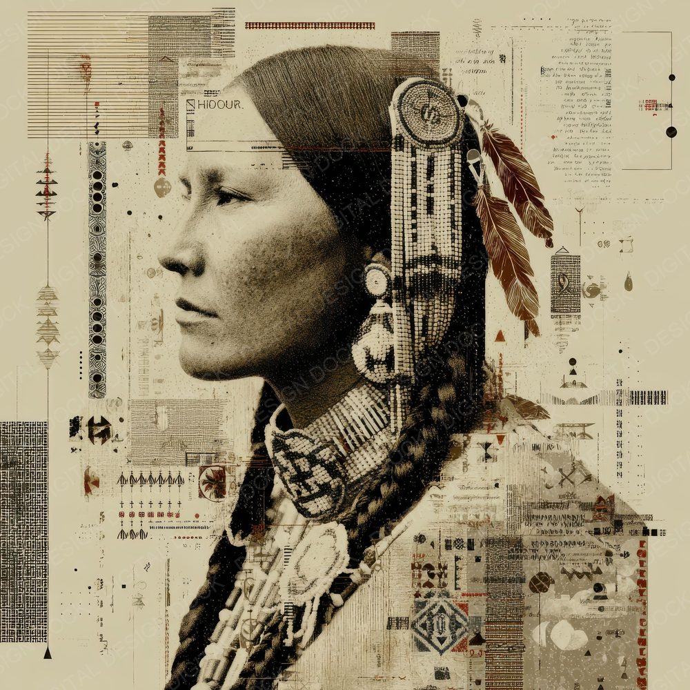 Collage Indigenous Beauty Tapestry Digital Paper Pack (DDD001078)
