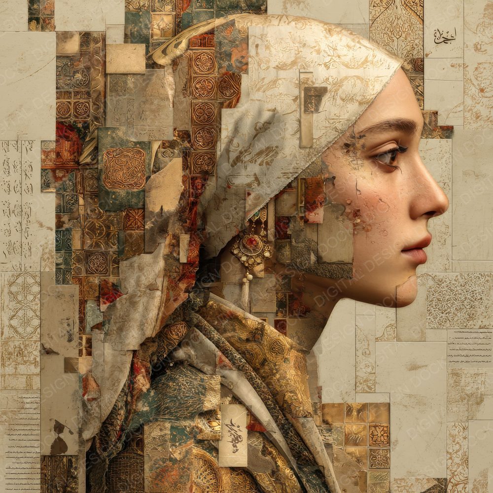 Collage Istanbul Golden Mosaic Digital Paper Pack (DDD001079)