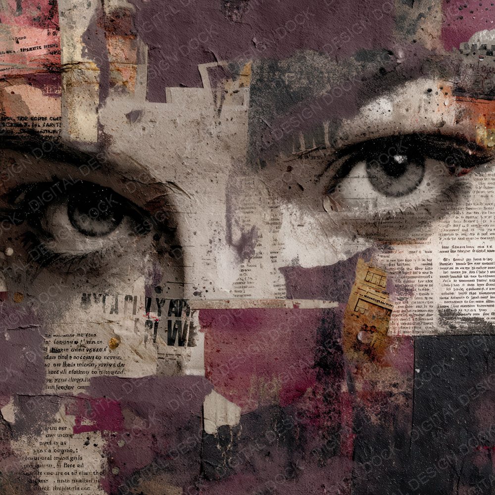 Collage Melancholy Ink Glimpse Digital Paper Pack (DDD001099)