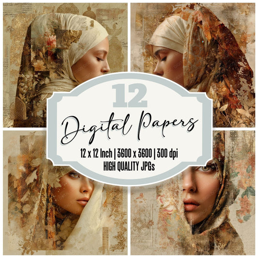 Collage Middle Eastern Grace Digital Paper Pack (DDD001101)