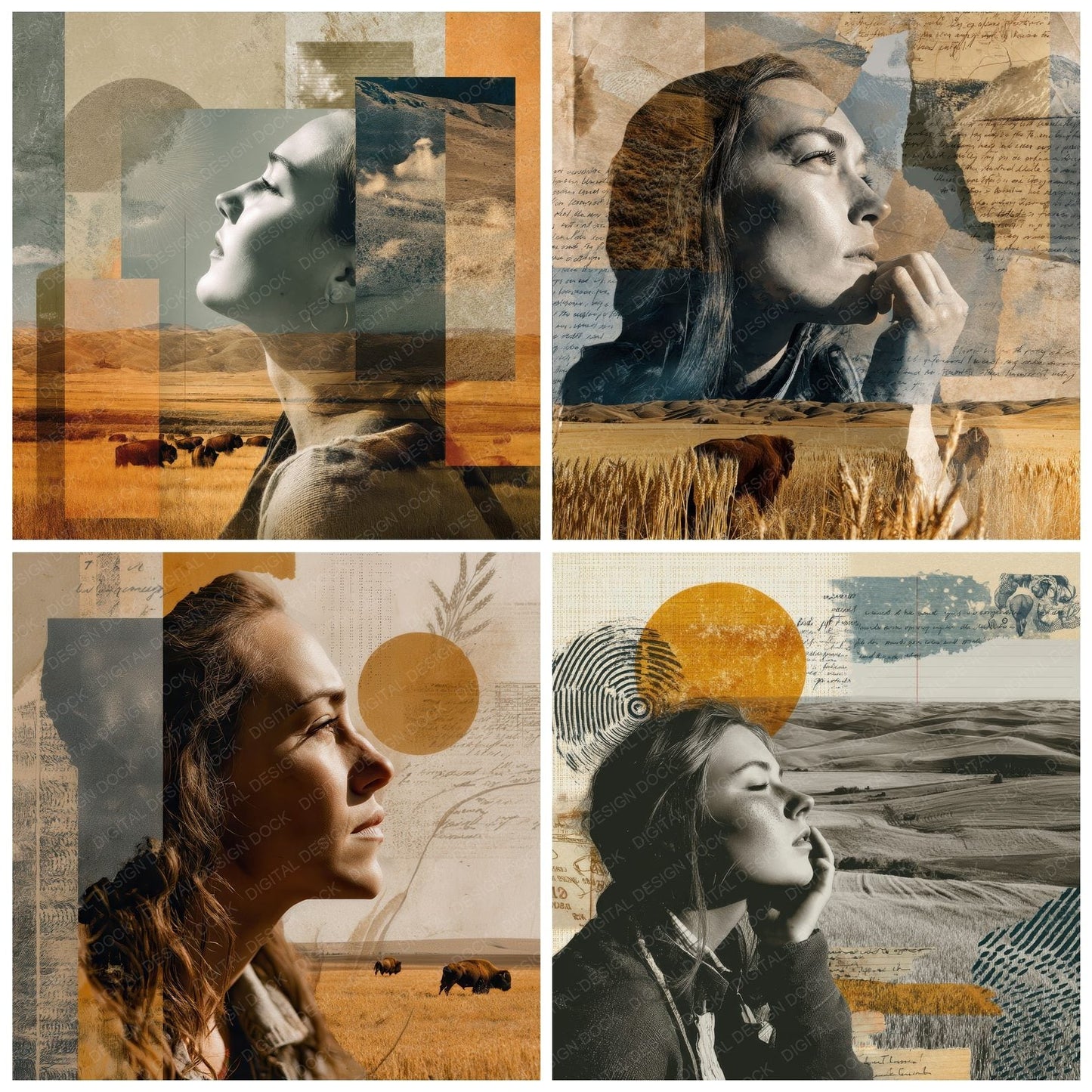 Collage Montana Prairie Breath Digital Paper Pack (DDD001104)