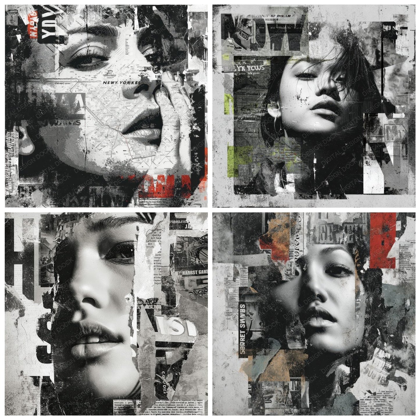 Collage NYC Street Muse Digital Paper Pack (DDD001114)