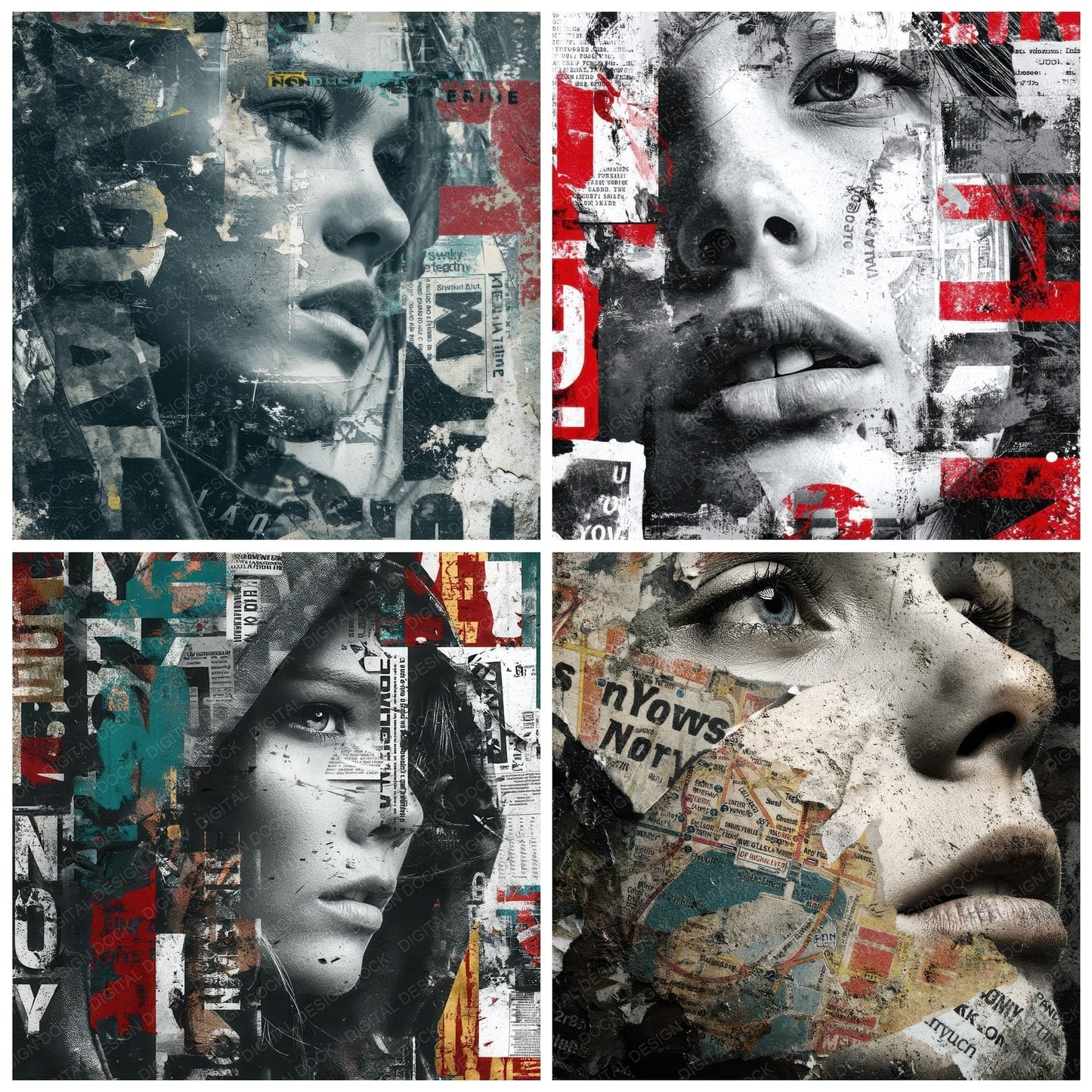 Collage NYC Street Muse Digital Paper Pack (DDD001114)