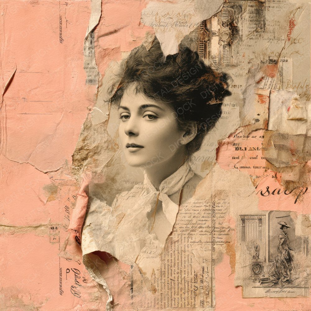 Collage Paris Woman Scent Digital Paper Pack (DDD001127)