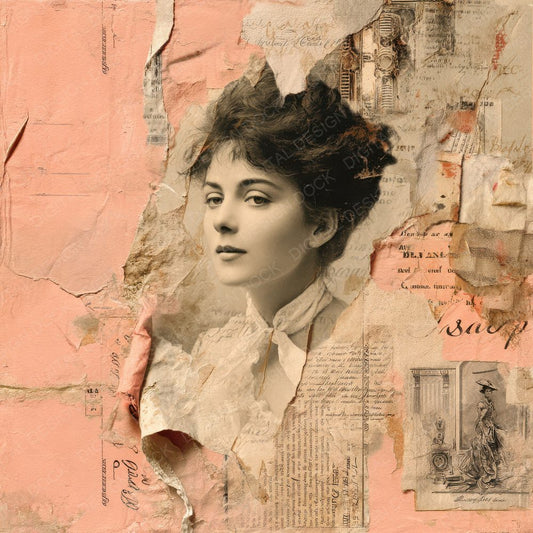 Collage Paris Woman Scent Digital Paper Pack (DDD001127)