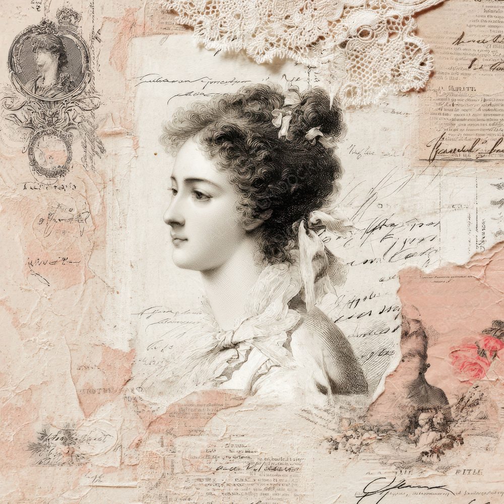 Collage Paris Woman Scent Digital Paper Pack (DDD001127)