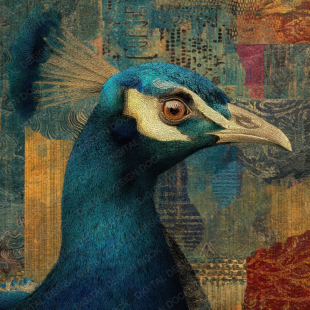 Collage Peacock India Opulence Digital Paper Pack (DDD001129)