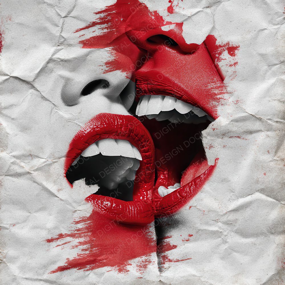 Collage Rage Lips Tension Digital Paper Pack (DDD001138)