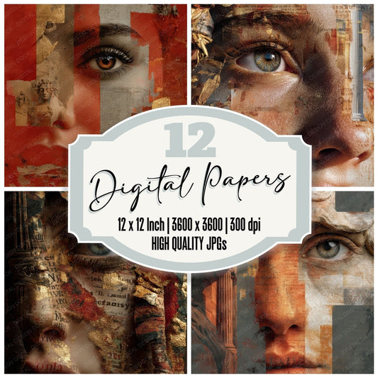Collage Roman Muse Echoes Digital Paper Pack (DDD001146)