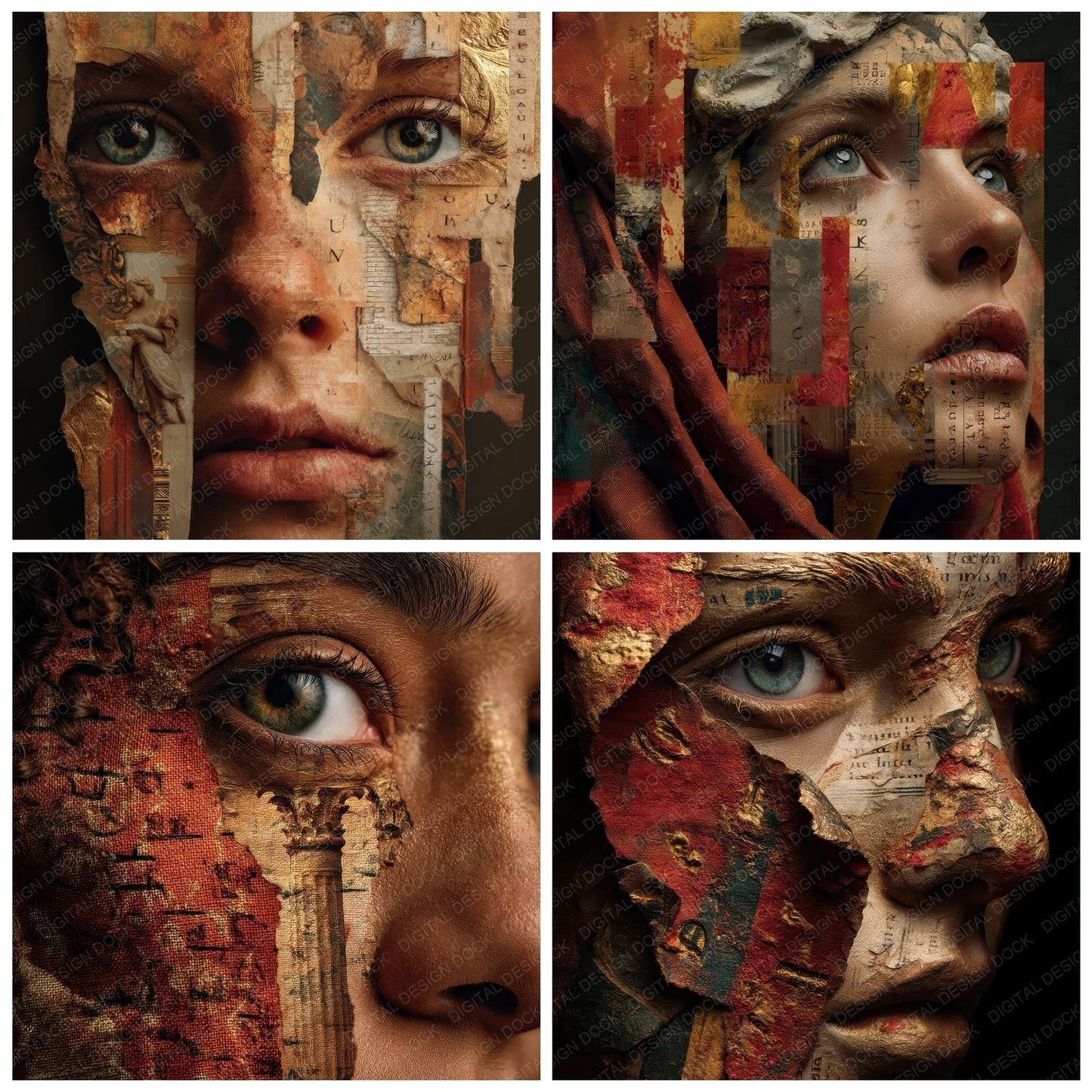 Collage Roman Muse Echoes Digital Paper Pack (DDD001146)