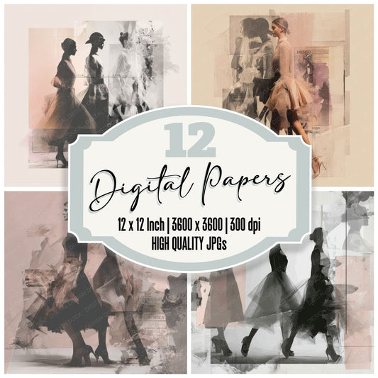 Collage Runway Form Blur Digital Paper Pack (DDD001148)