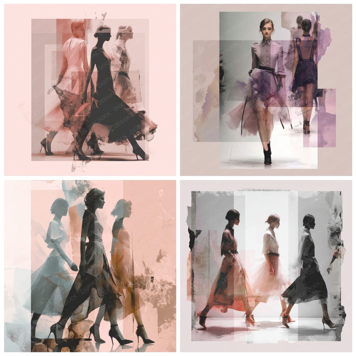 Collage Runway Form Blur Digital Paper Pack (DDD001148)
