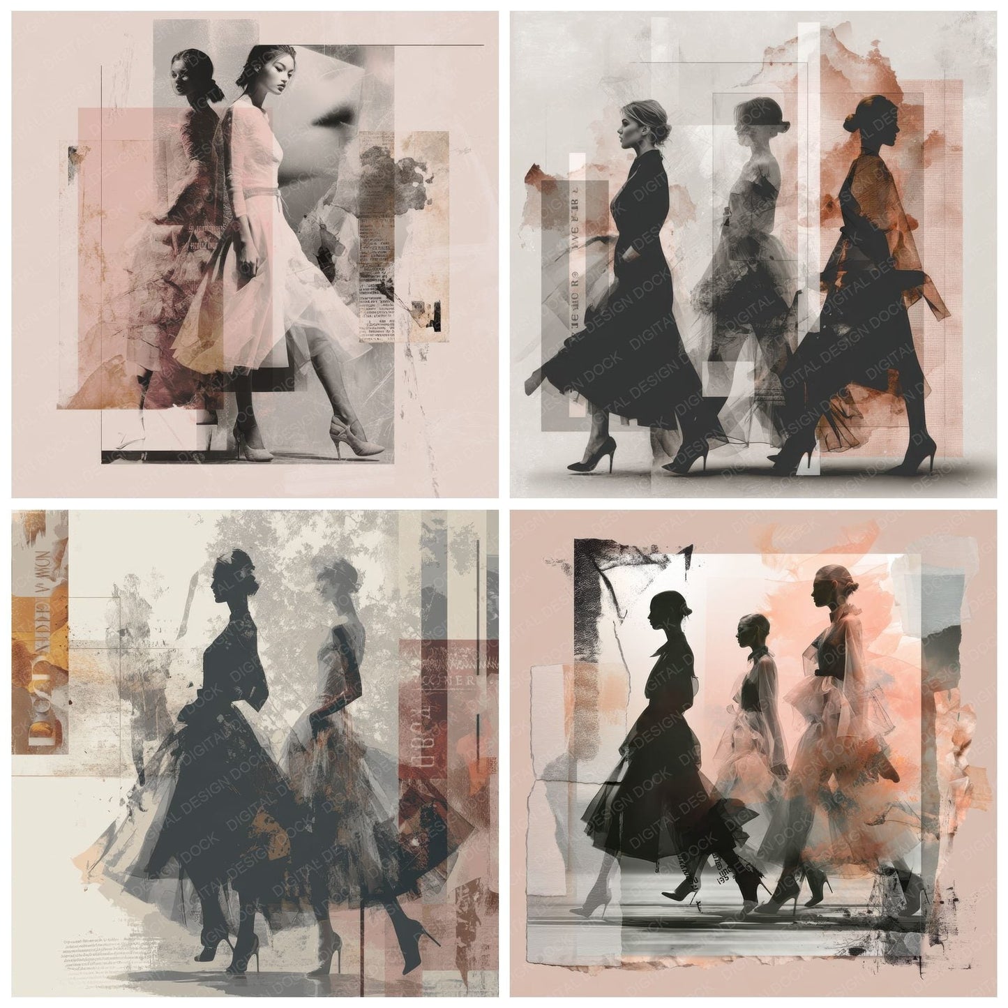 Collage Runway Form Blur Digital Paper Pack (DDD001148)