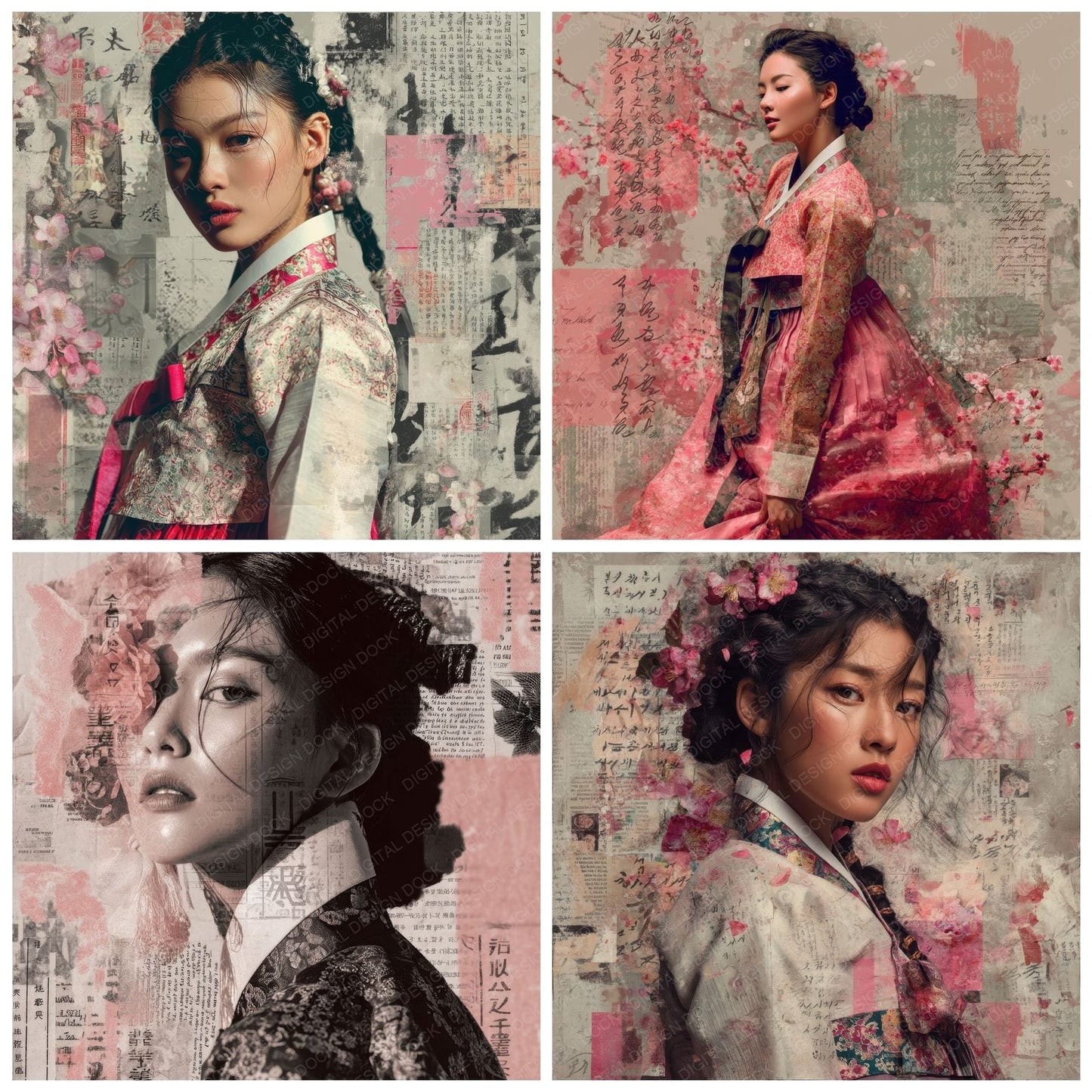 Collage Seoul Silk Layers Digital Paper Pack (DDD001151)