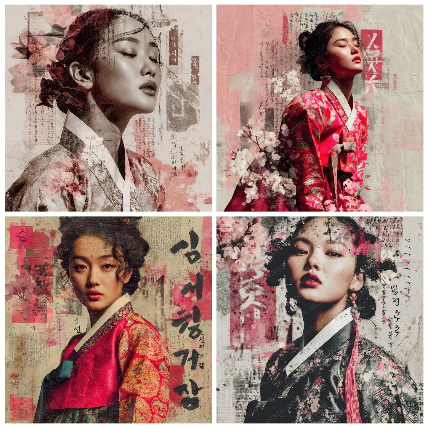 Collage Seoul Silk Layers Digital Paper Pack (DDD001151)
