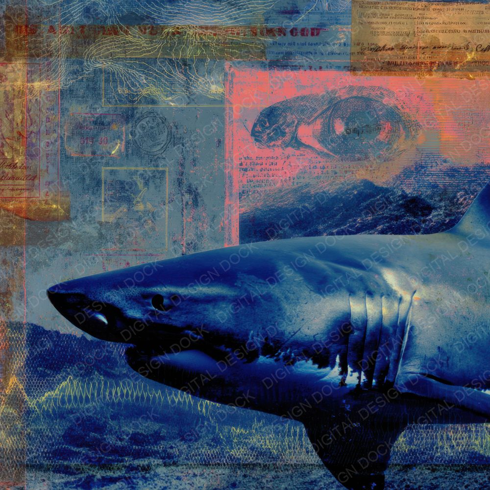 Collage Shark Open Ocean Digital Paper Pack (DDD001153)