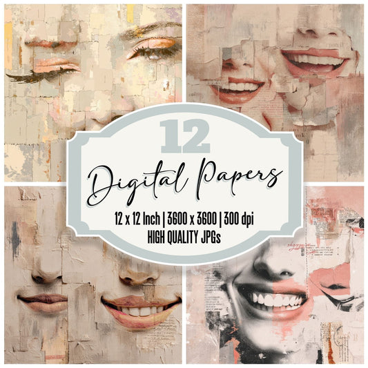 Collage Soft Joy Pieces Digital Paper Pack (DDD001158)