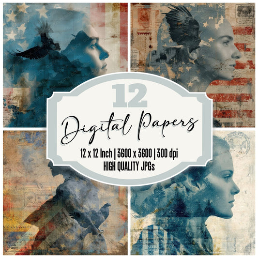 Collage Star Spangled Soul Digital Paper Pack (DDD001161)