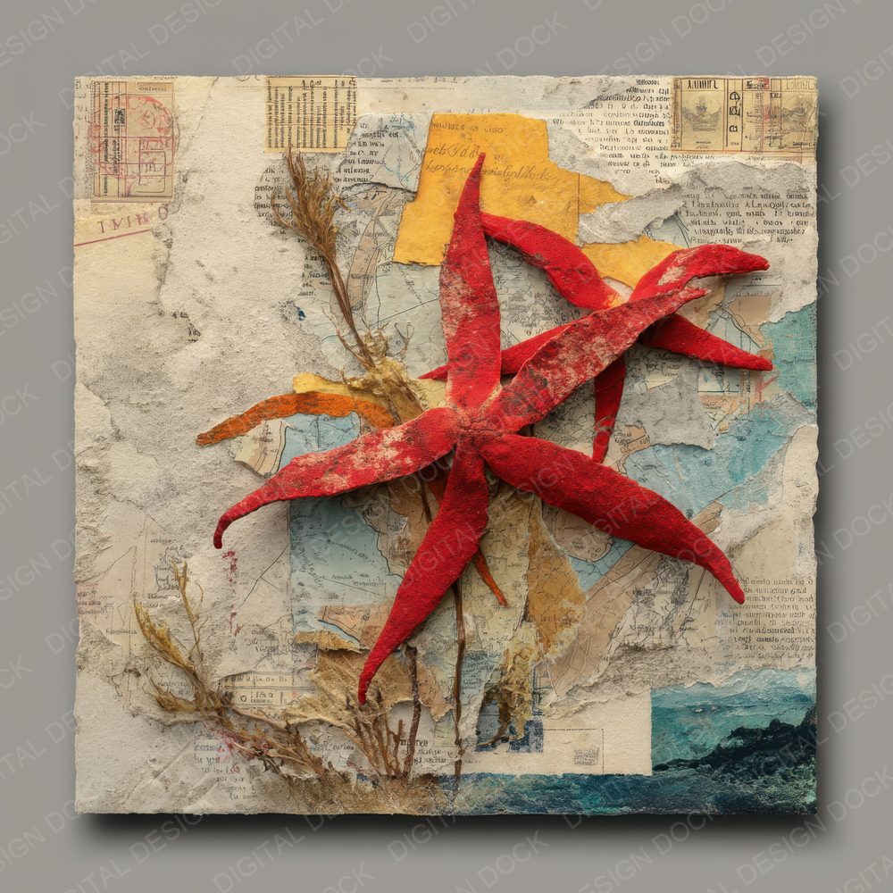 Collage Starfish Coral Coast Digital Paper Pack (DDD001162)