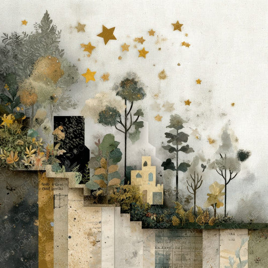 Collage Storybook Scrap Glow Digital Paper Pack (DDD001164)