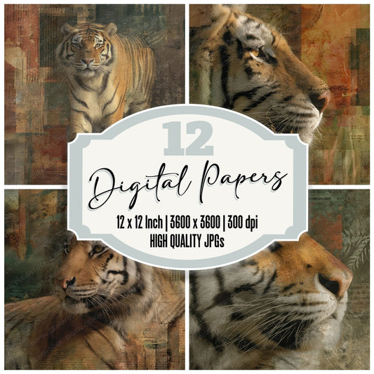 Collage Tiger India Habitat Digital Paper Pack (DDD001167)