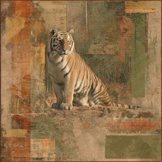Collage Tiger India Habitat Digital Paper Pack (DDD001167)