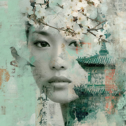 Collage Tokyo Grace Script Digital Paper Pack (DDD001168)