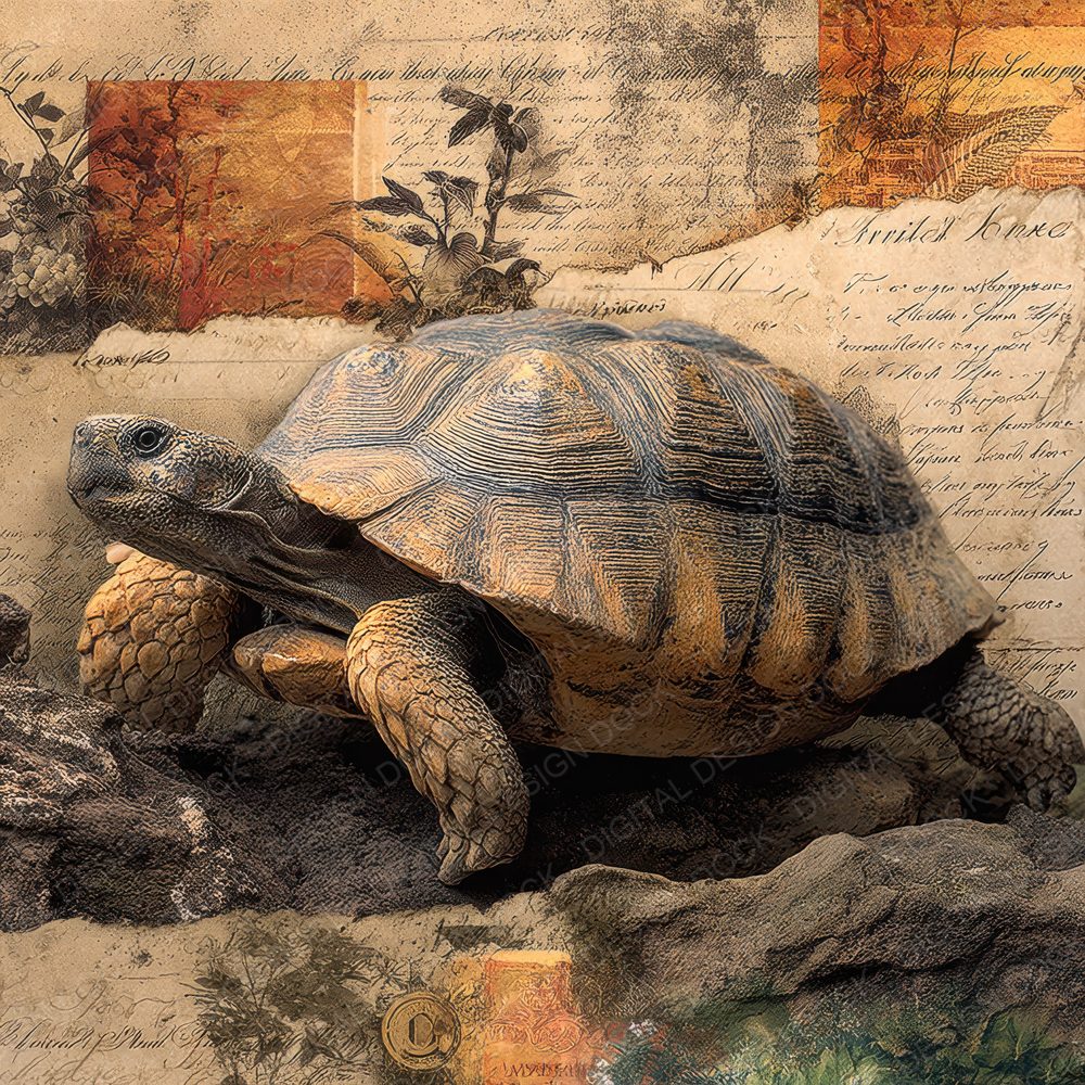 Collage Tortoise Island Terrain Digital Paper Pack (DDD001169)