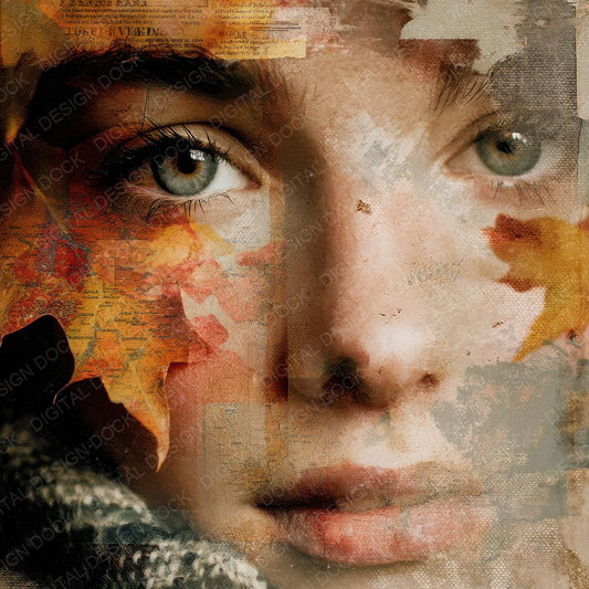 Collage Vermont Fall Whisper Digital Paper Pack (DDD001173)