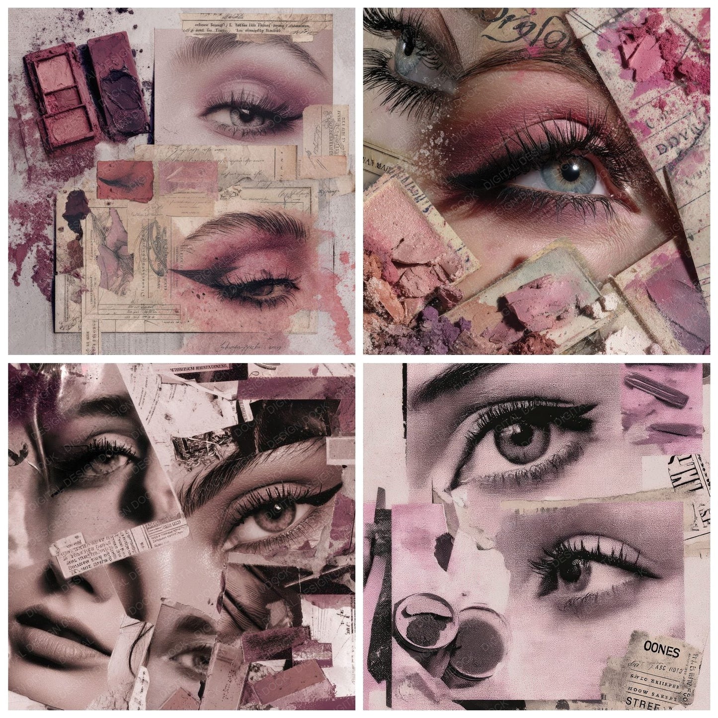Collage Vintage Eye Detail Digital Paper Pack (DDD001176)