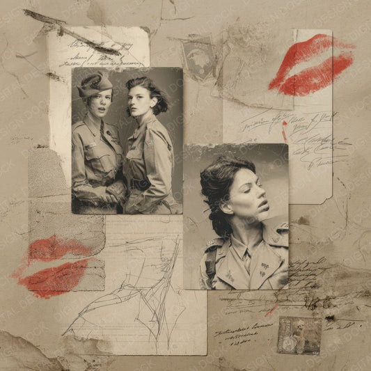 Collage Wartime Woman Valor Digital Paper Pack (DDD001179)